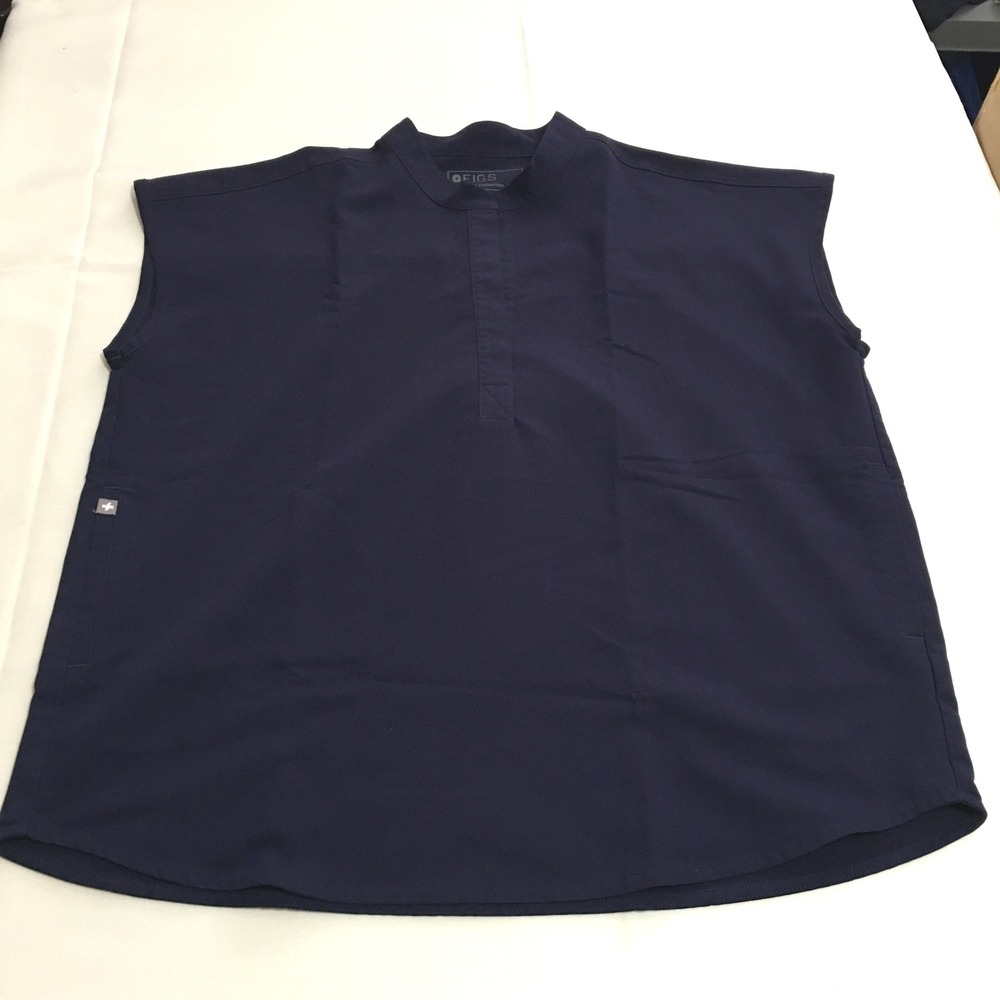 Figs Rafaela Oversized Scrub Top Medium Navy Blue Sleeveless
